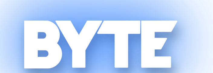 The byte logo on a blue background.