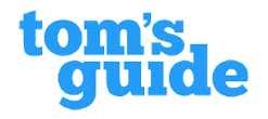 The image shows the "tom's guide" logo in lowercase blue letters on a white background, often seen in reviews of tech products like the Azulle mini PC.