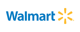 Walmart logo with blue text and a yellow sunburst symbol on a white background.