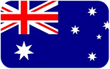 Australian flag with a blue background, the Union Jack in the top left corner, and six white stars representing the Commonwealth and Southern Cross constellation.