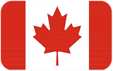 The image shows the national flag of Canada, featuring a red maple leaf centered on a white square with red bars on each side.