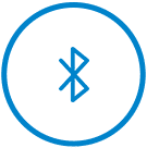 Blue Bluetooth symbol centered inside a blue circle on a light gray background.