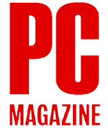 PC Magazine logo featuring large red 'PC' text above smaller red 'MAGAZINE' text on a transparent background.